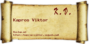 Kapros Viktor névjegykártya
