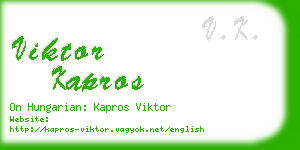 viktor kapros business card